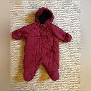 Petit Bateau Maroon Baby Snowsuit